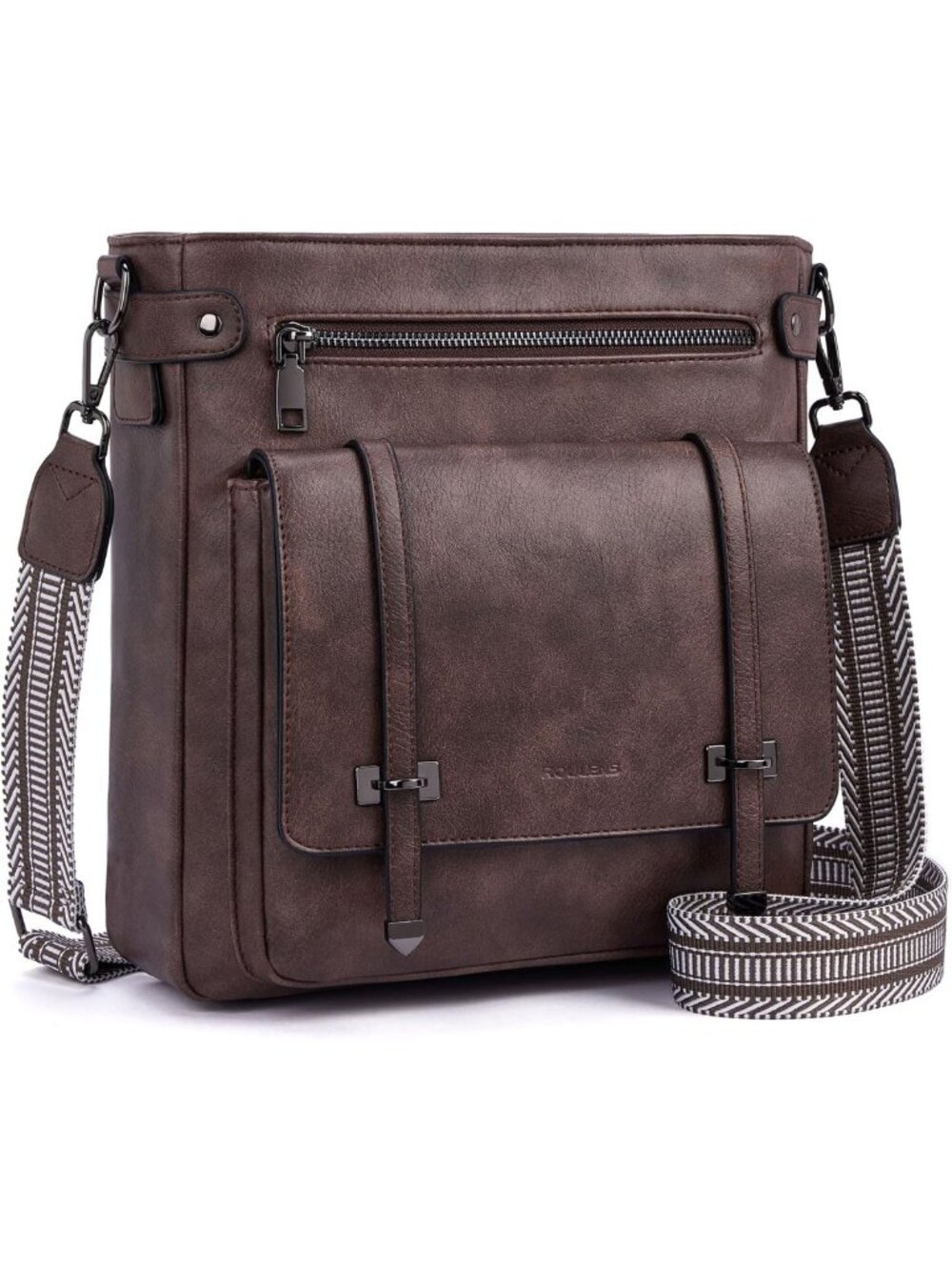 Stylish Multi-Pocket Crossbody Bag for Women, Vegan Leather Travel Purse